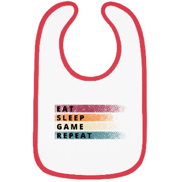 Discover Eat Sleep Game Repeat vintage colors Bibs