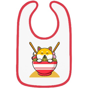 Discover Cat Eating Spaghetti Ramen Cat Sweet Kitty Bibs