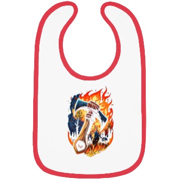 Discover Firefighter Fire Rescue Axes in Flame Fire Bibs