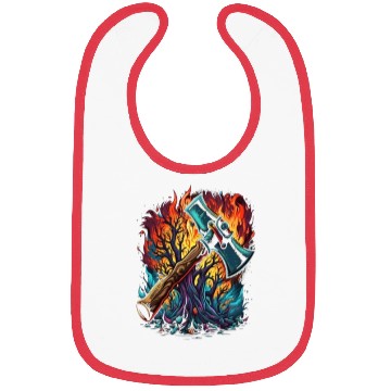 Discover Firefighter Fire Rescue Axes in Flame Fire Bibs