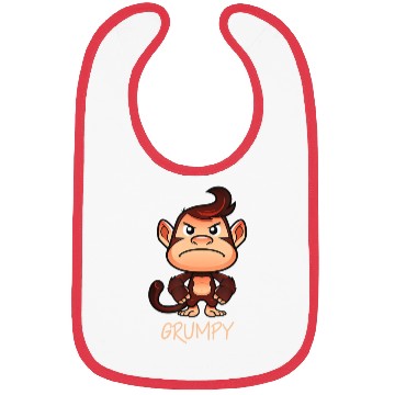 Discover Grumpy Monkey Meme Aesthetic Bad Mood chimpanzee Bibs