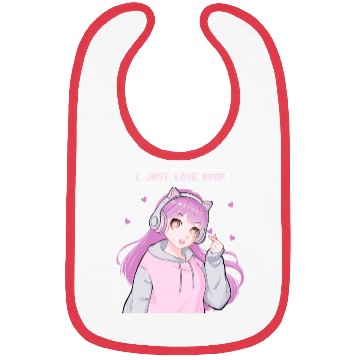 Discover I Just Love Kpop Cute Anime Girl Finger Heart Sara Bibs