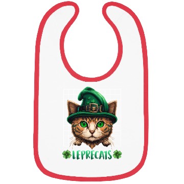 Discover St. Patrick's Day cats leprecats kittens Bibs