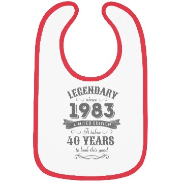 Discover 40th Birthday Vintage 1983 Bibs