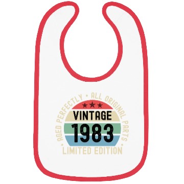 Discover 40th Birthday Vintage 1983 Bibs