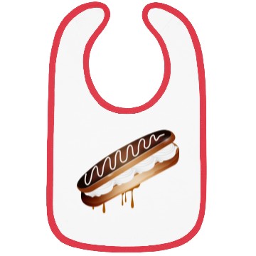Discover Illustration of a stuffed eclair with cream Bibs