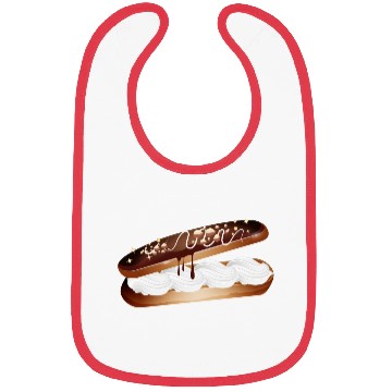 Discover Illustration of a stuffed eclair with cream Bibs