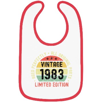 Discover 40th Birthday Vintage 1983 Bibs