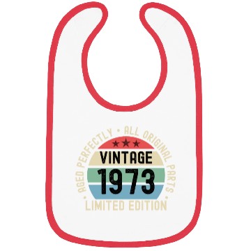 Discover 50th Birthday Vintage 1973 Bibs