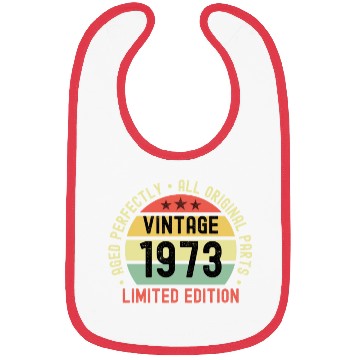 Discover 50th Birthday Vintage 1973 Bibs