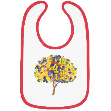 Discover autumn red tree Bibs