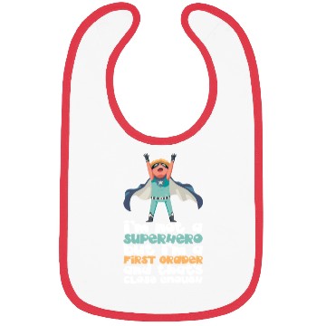 Discover Back To School Superhero First Grader Bibs