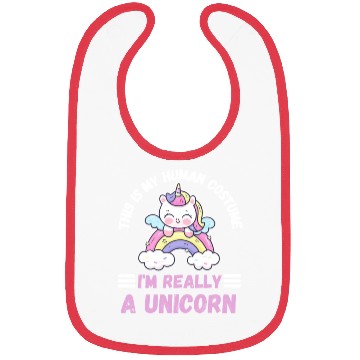 Discover This is My Human Costume I'm Really a Unicorn Bibs