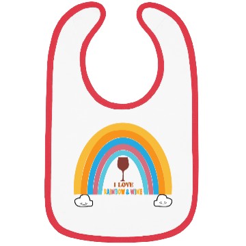 Discover I love rainbow & wine Bibs