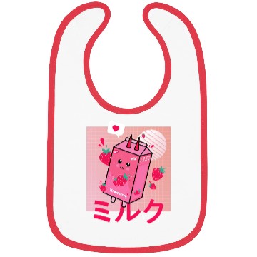 Discover Strawberry Milk Shake Funny Retro 90s Japanese Bibs