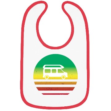 Discover Camper Van Retro Sunset Vintage sun camping Bibs