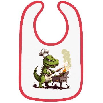 Discover Baby Dinosaur Using A Charcoal Grill Cooking Meat Bibs