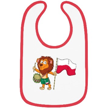 Discover Lion with the Poland flag Bibs