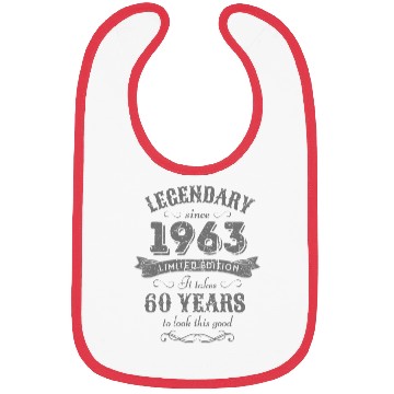 Discover 60th Birthday Vintage 1963 Bibs