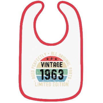 Discover 60th Birthday Vintage 1963 Bibs