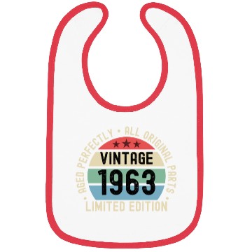 Discover 60th Birthday Vintage 1963 Bibs