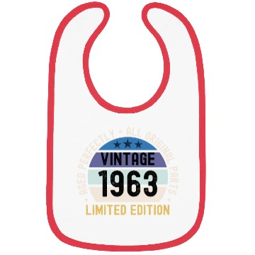 Discover 60th Birthday Vintage 1963 Bibs