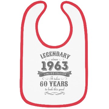 Discover 60th Birthday Vintage 1963 Bibs