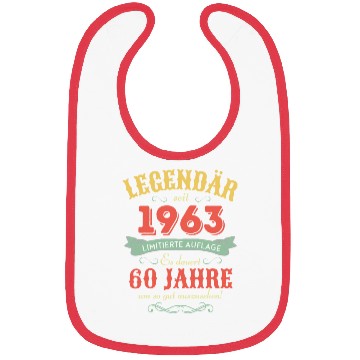 Discover 60th Birthday Vintage 1963 Bibs