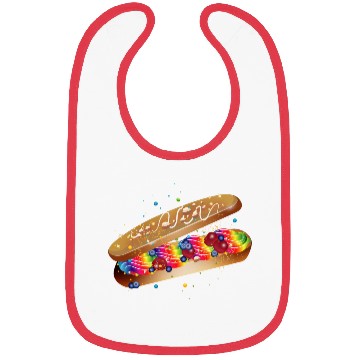 Discover Illustration of a filled colorful eclair Bibs