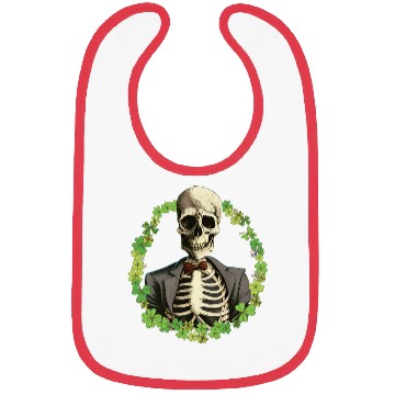 Discover Skeleton Vintage Retro Creepy Cute Shamrock Bibs