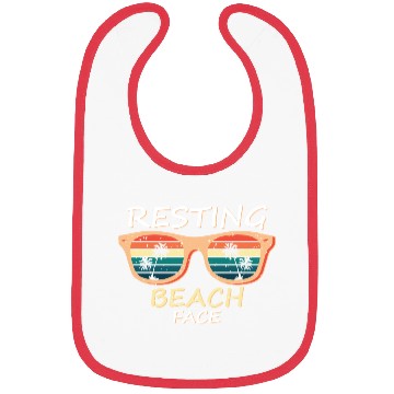 Discover Resting Beach Face, Summer beach Bibs