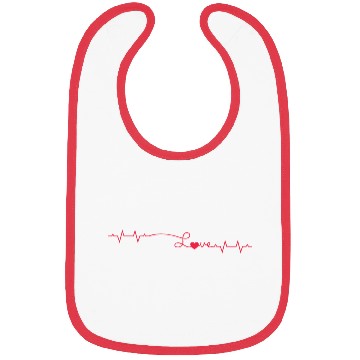 Discover Red ecg / ekg heartbeat Bibs