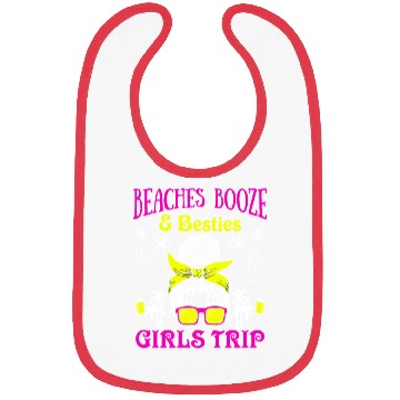 Discover Beaches Booze Besties Girls Trip Spring Break Bibs