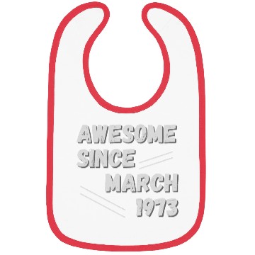 Discover Awesome since March 1973 50th Birthday Bibs
