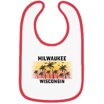Discover Milwaukee Wisconsin Summer Retro VIntage Vacation Bibs