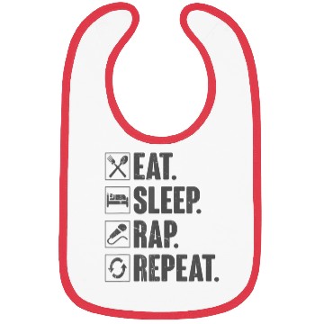 Discover Eat Sleep Rap Repeat Funny Rapper Gift t Bibs
