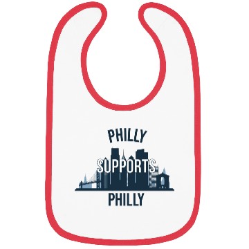 Discover Philly Supports Philly skyline blue transparentbg Bibs
