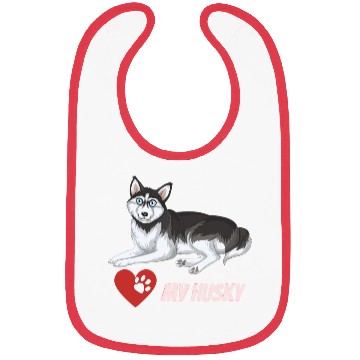 Discover I Love My Husky Bibs