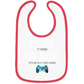 Discover Funny Gamer I Love Mom Video Games Gaming Bibs