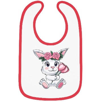 Discover Baby Easter Bunny with Flowers cute Easter Egg Bibs