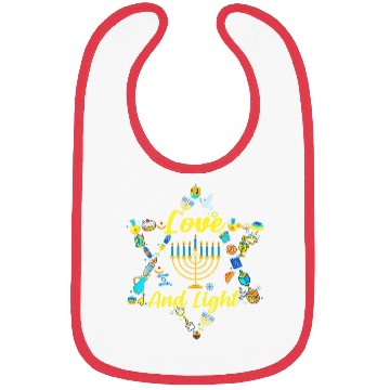 Discover Love and Light Hanukkah Bibs Jew Menorah Jewish C