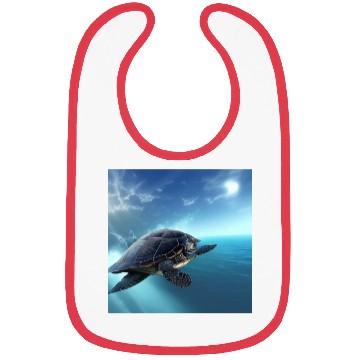 Discover Turtle swimming in the blue ocean print Bibs