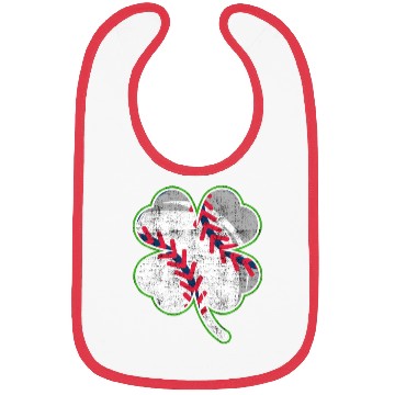 Discover Baseball player shamrock lucky charm Bibs