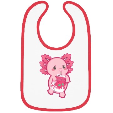 Discover Kawaii Axolotl Strawberry Milk Teen Girl Kids Japa Bibs