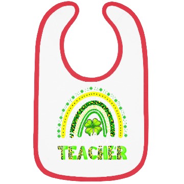 Discover Rainbow Leopard One Lucky Teacher St Patricks Day Bibs