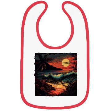 Discover Vibrant Beach Sunset Design - Colorful Paradise Bibs