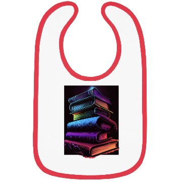 Discover Synthwave Book Stacks Design - Retro Vibes Bibs