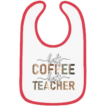 Discover Half Coffee Half Teacher leopard teacher day teach Bibs
