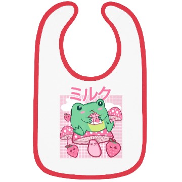 Discover Cottagecore Aesthetic Kawaii Frog Drinking Japanes Bibs
