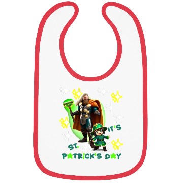 Discover Kids St. Patrick's Day Shamrock "Thor, anime" Bibs